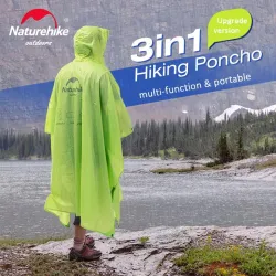 Poncho de pluie 3 en 1 NATUREHIKE : randonnée, camping et abri